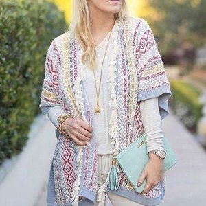 NWT Cabi Love Carol Siesta Tassel Poncho M/L